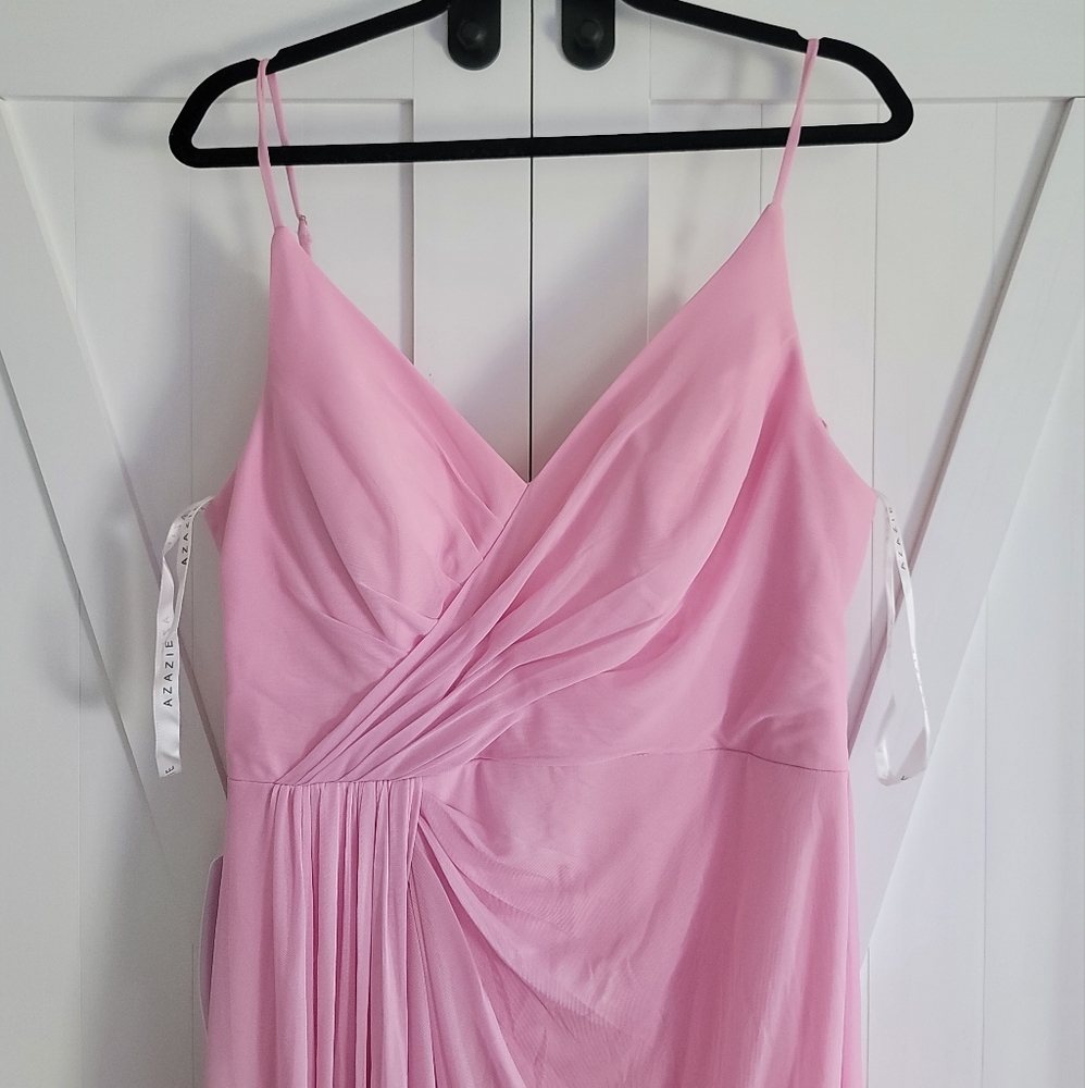 NWT Azazie Evalin Formal Dress | Size 14 Candy Pink - Picture 6 of 13